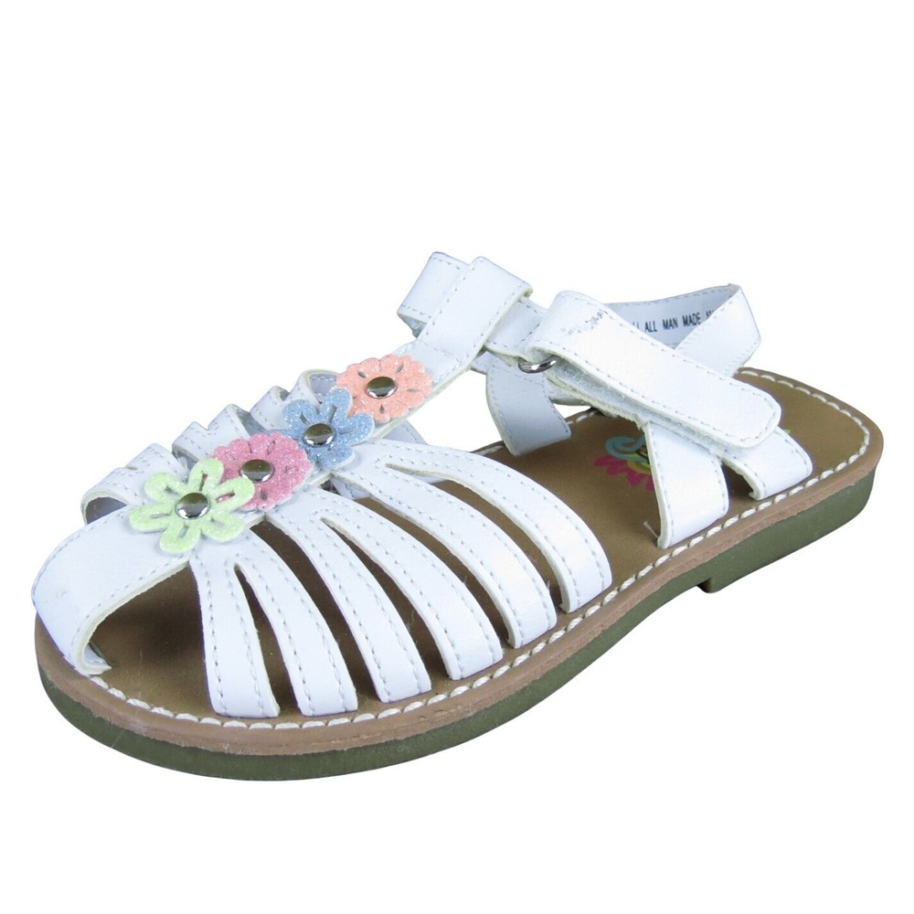 Rachel Girls Gladiator  Sz T‎ 10 Medium White Synthetic Hook & Loop